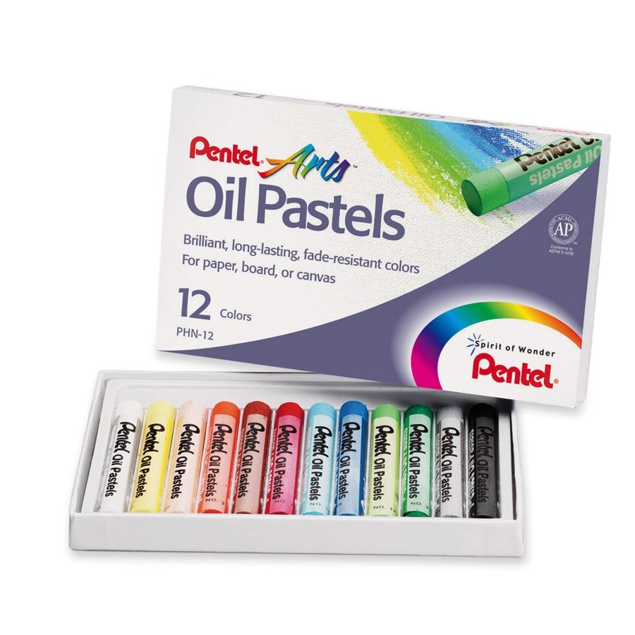 Pentel Round Stic Oil Pastels - 12 colour set image