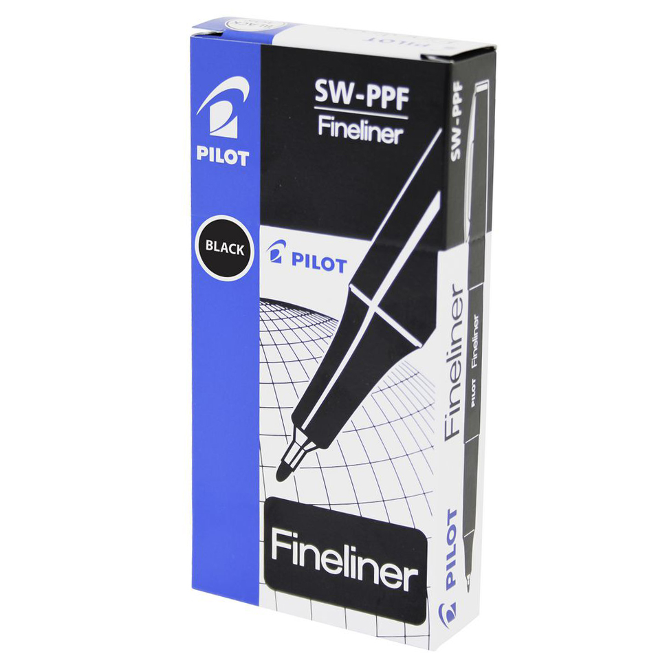 Pilot Fineliner Pens (0.4 mm black) - 12 pack image