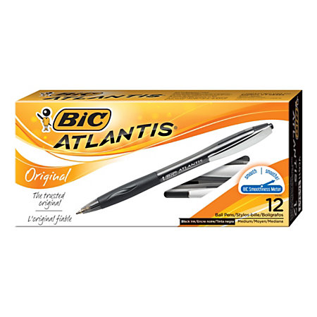 Bic Atlantis Original Pens (black) - 12 pack image