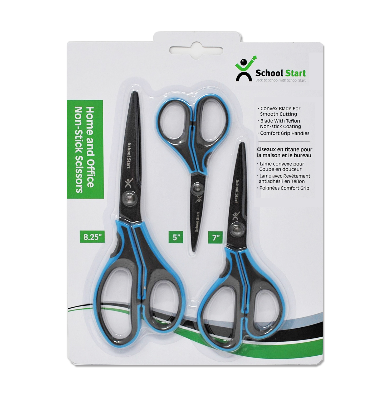 School Start 3 Piece Home and Office Non-Stick Scissors image