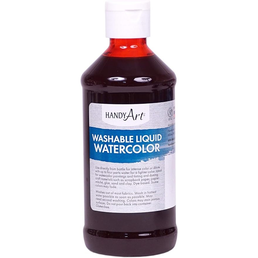 Handy Art Washable Liquid Watercolour (8 oz. bottle) - Red image