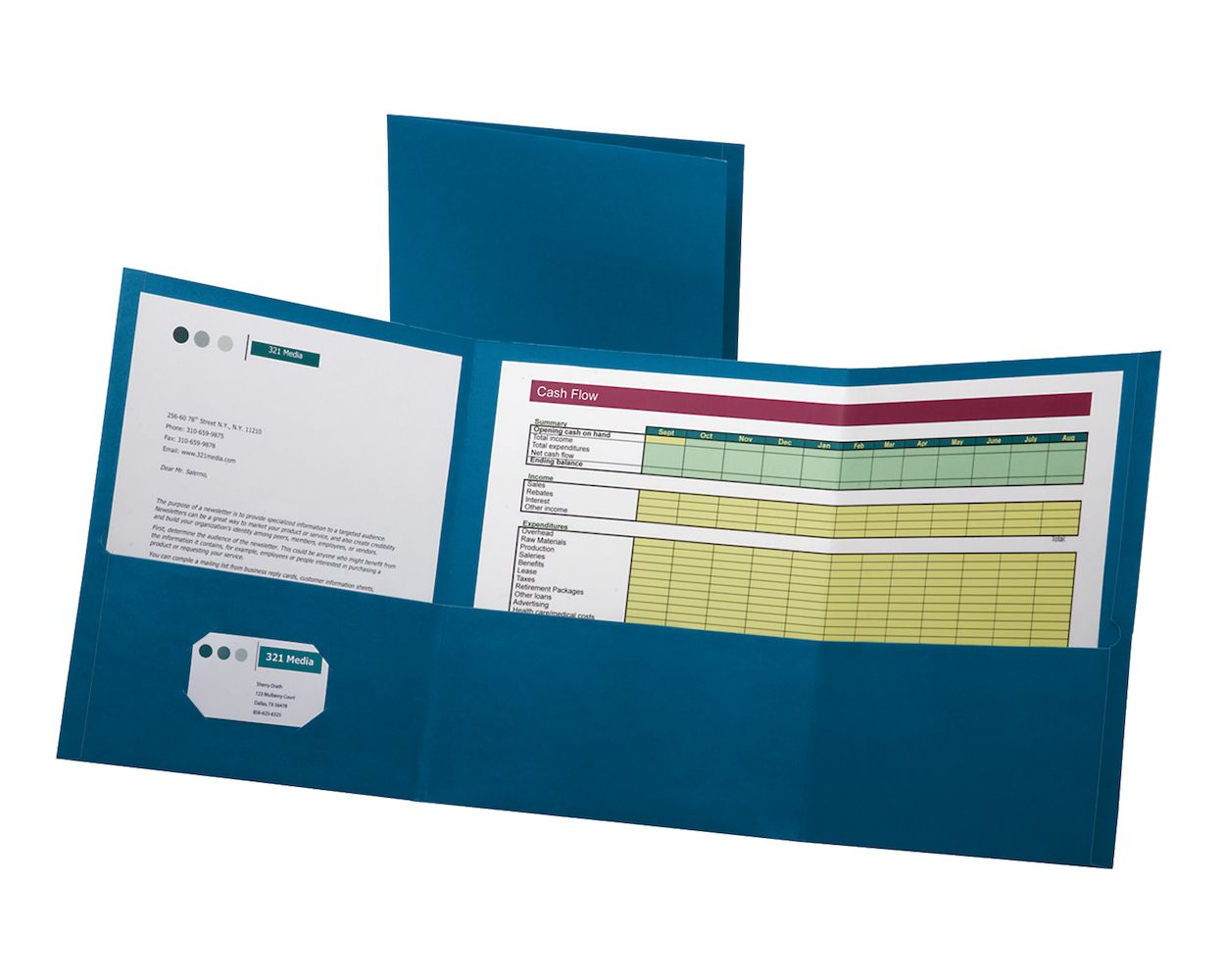 Oxford Tri-Fold Pocket Folder (Blue) image
