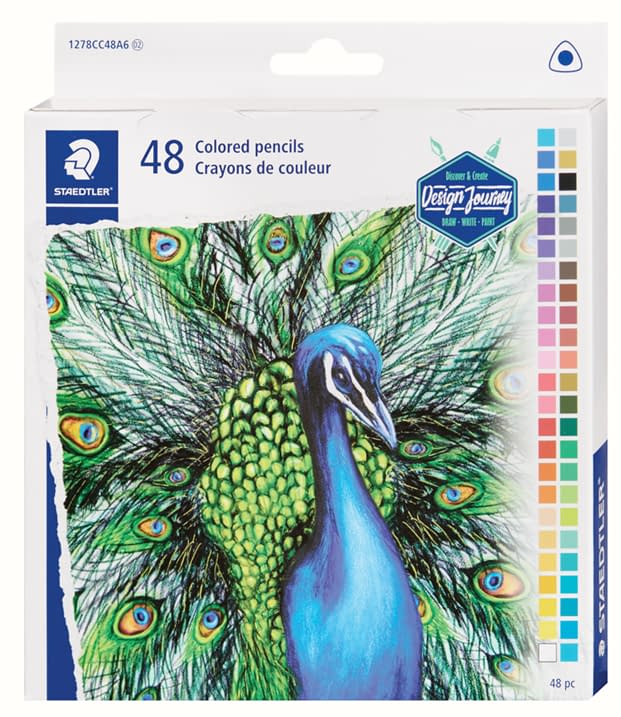Staedtler Triangular Coloured Pencils (pre-sharpened) - 48 pack image