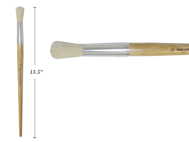 Round Hog Hair Bristle Brush w/ Long Handle - Size 12 image