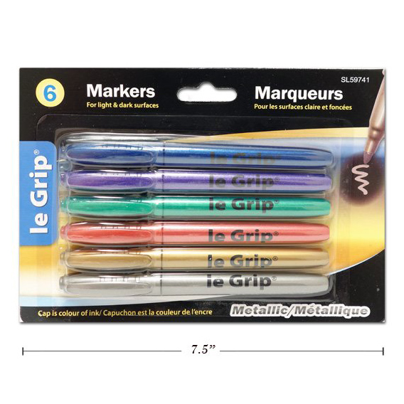Metallic Markers - 6 Pack (Bullet Tip) image