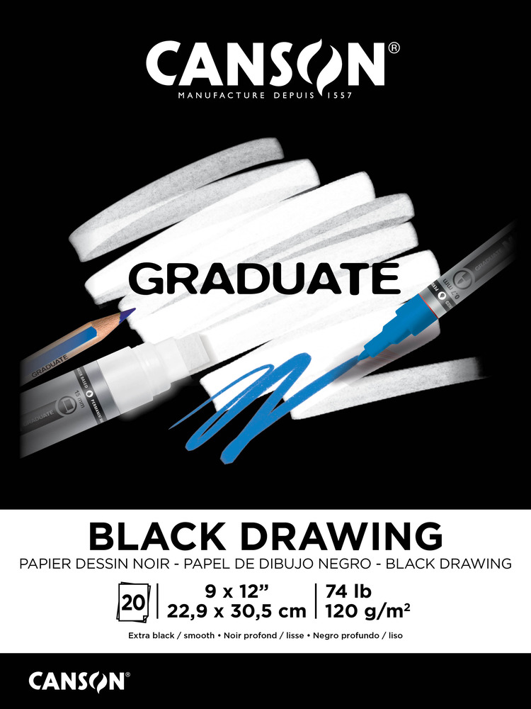 Canson Graduate Black Drawing Pad (9