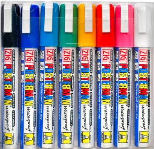 Zig Posterman Medium Acrylic Paint Markers Basic - Set of 8 image