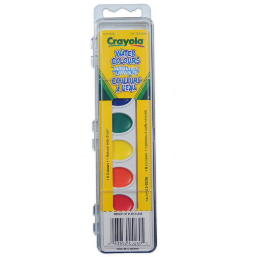 Crayola Washable Watercolour Paint Set (8 Colours) image