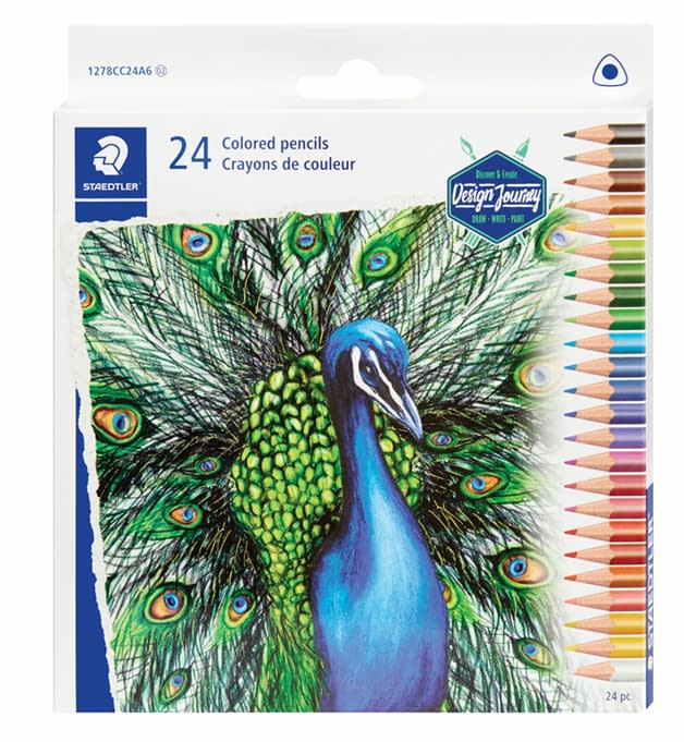 Staedtler Triangular Coloured Pencils (pre-sharpened) - 24 pack image