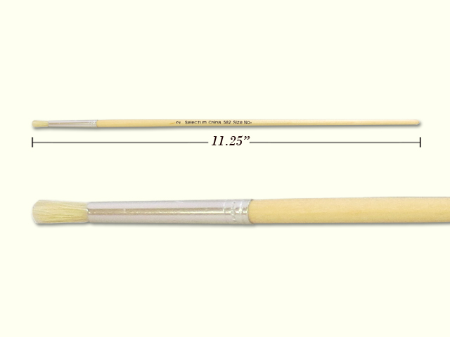 Round Hog Hair Bristle Brush w/ Long Handle - Size 2 image