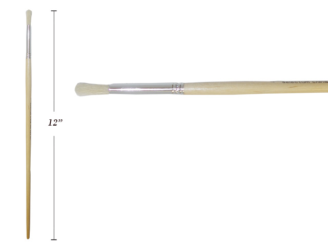 Round Hog Hair Bristle Brush w/ Long Handle - Size 4 image