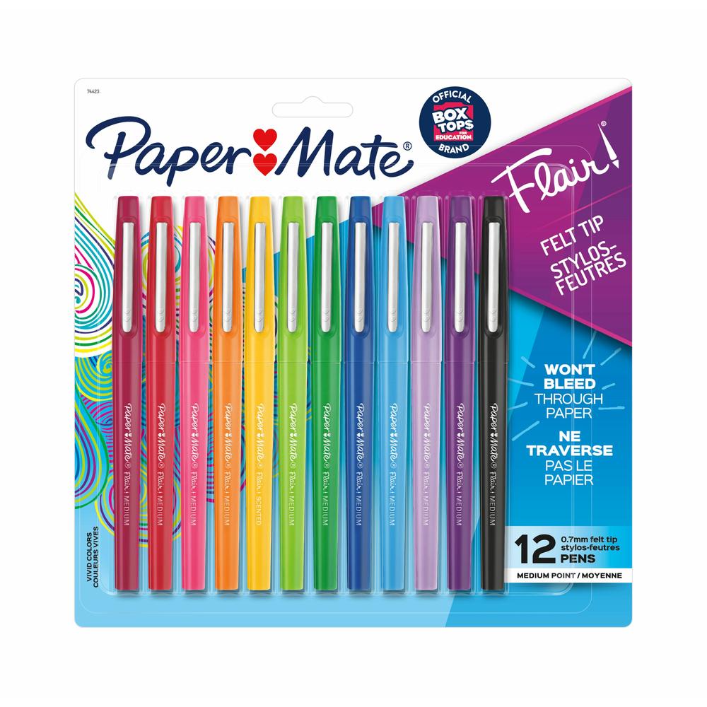Paper Mate Flair Medium Marker Pens (Assorted Colours) - 12 Pack image
