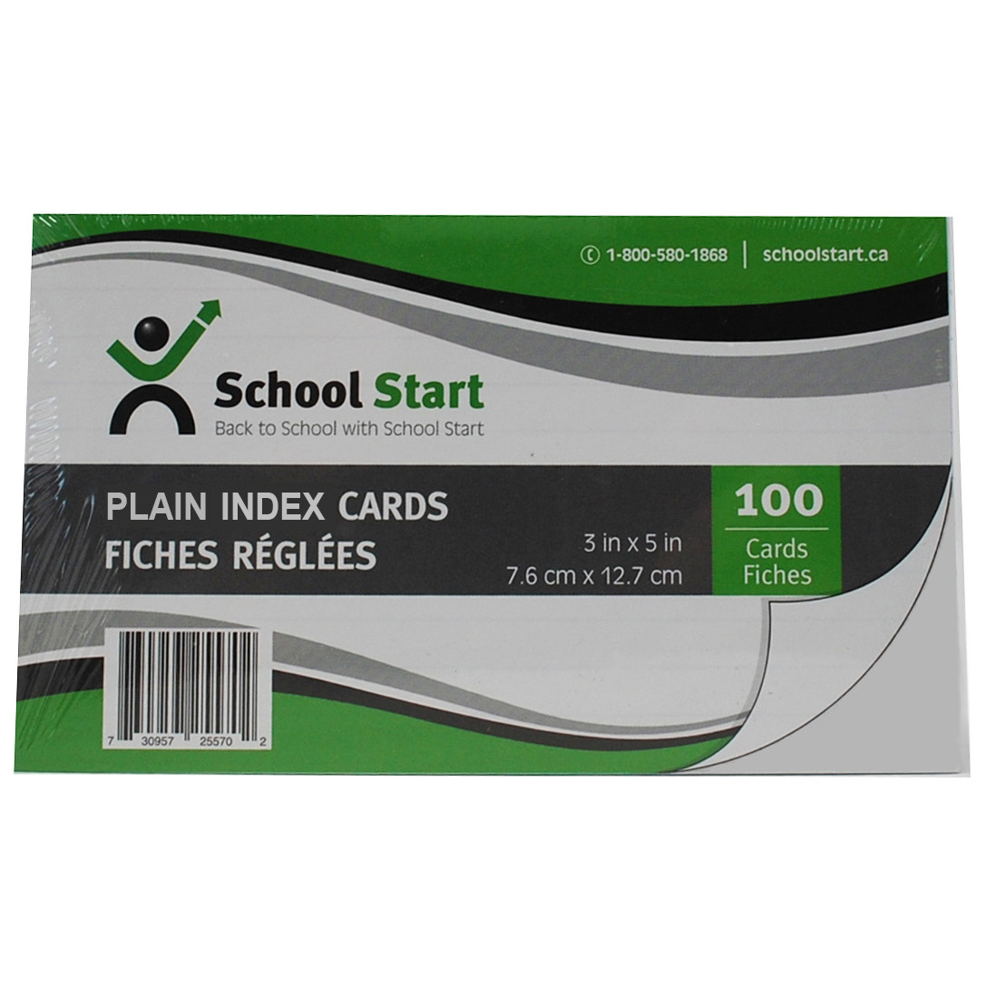 School Start Plain Index Cards (3
