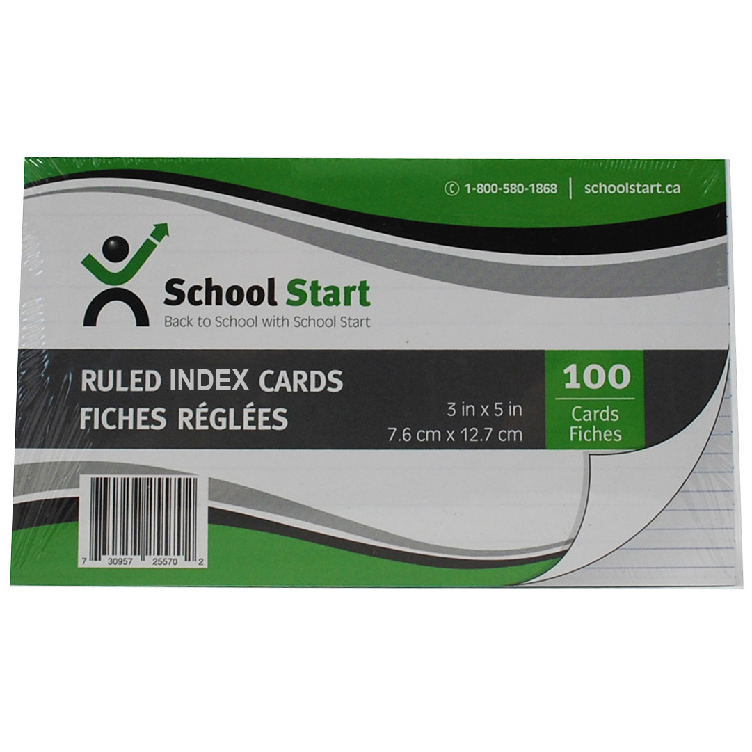 School Start Ruled Index Cards (3