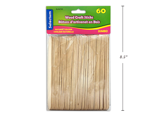 Jumbo Natural Craft Sticks - 60 Pack image