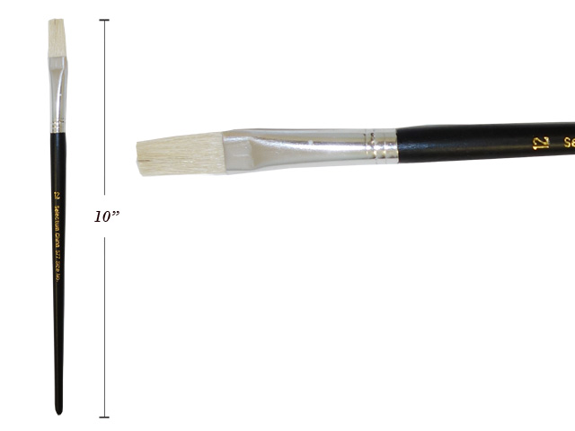 Flat Hog Hair Bristle Brush - Size 12 image