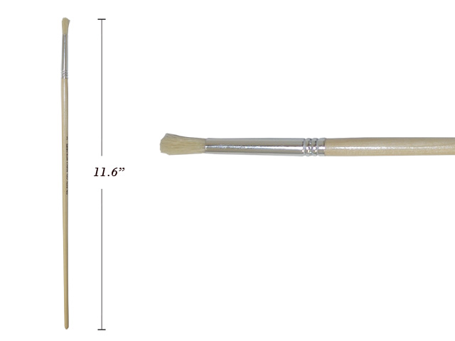 Round Hog Hair Bristle Brush w/ Long Handle - Size 3 image