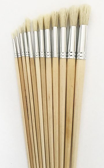 Round Hog Hair Bristle Brush w/ Long Handle - Size 10 image