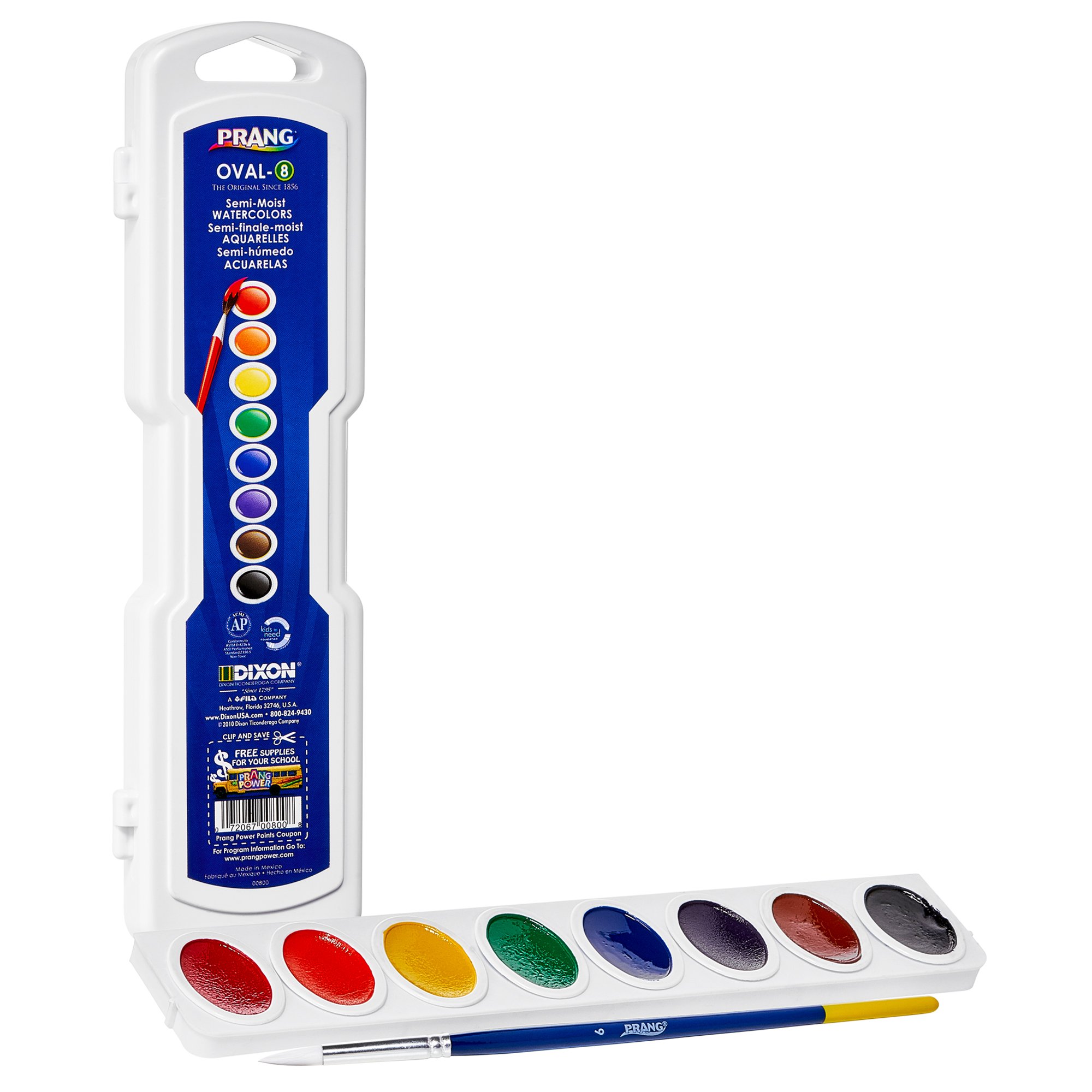Prang Professional Oval Watercolour Paint Set (8 colours) - includes brush image