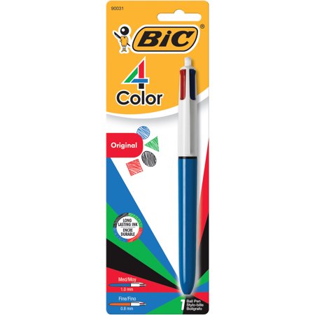 Bic Retractable 4 Colour Pen (black/blue/red/green) image