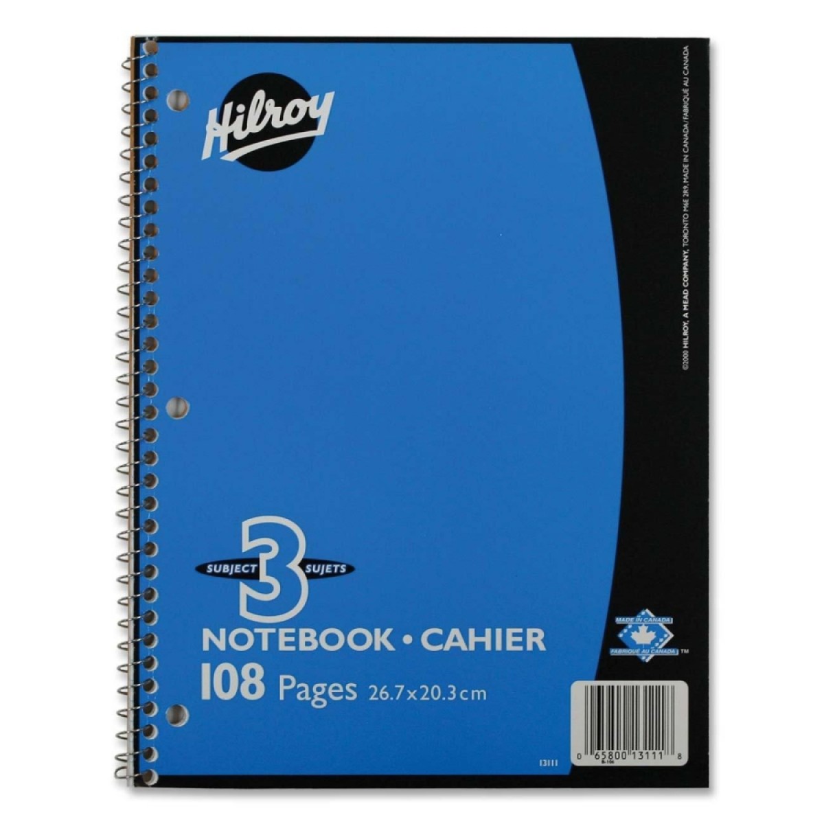 Hilroy Coil 3 Subject Note Book (10 1/2