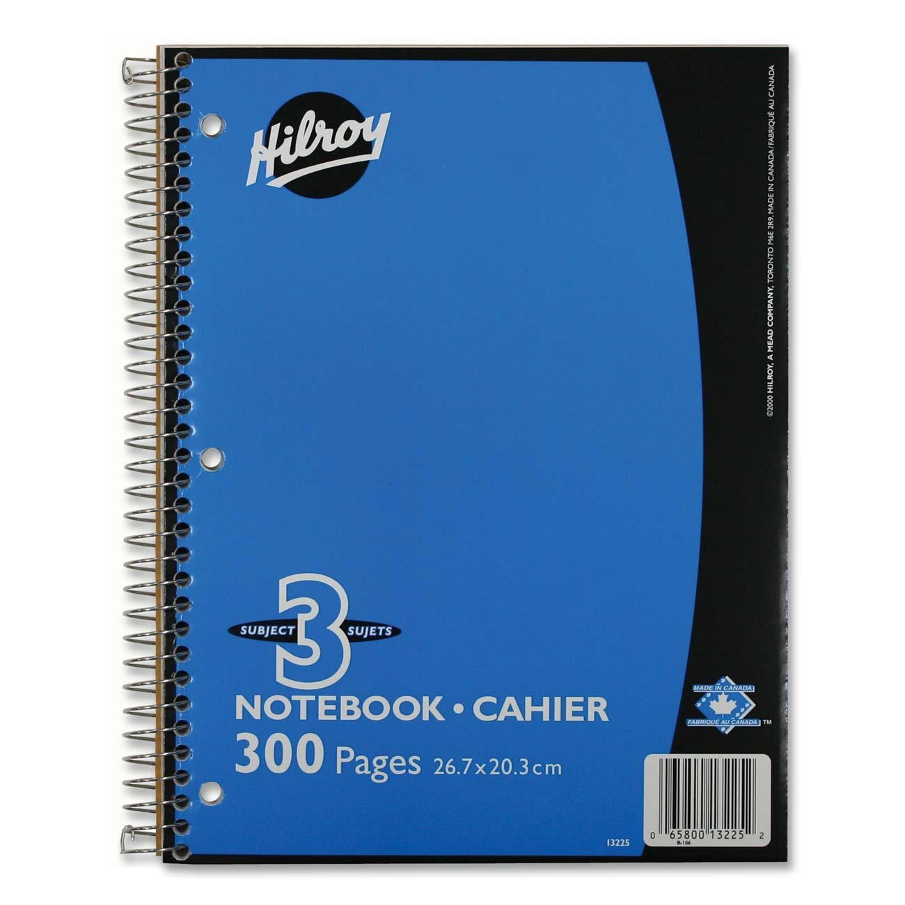Hilroy Coil 3 Subject Note Book (10 1/2