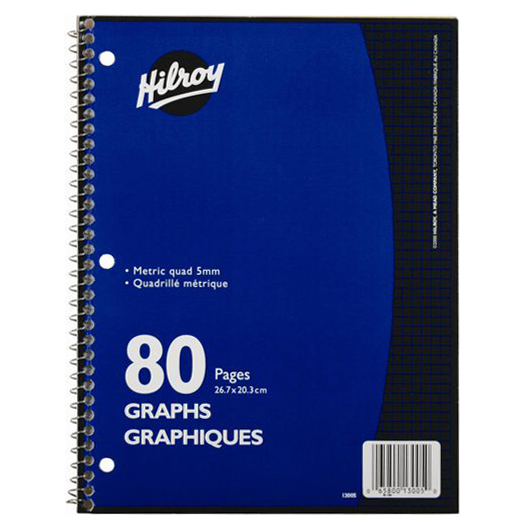 Hilroy Coil 5mm Quad Note book (10 1/2