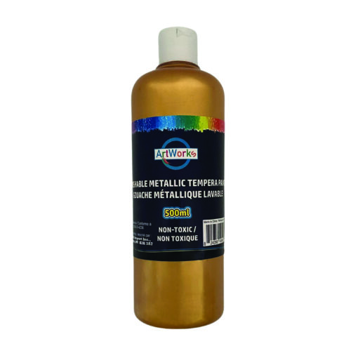 School Start Metallic Washable Liquid Tempera Paint (500 ml) Gold image