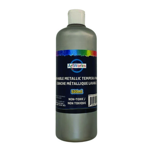 School Start Metallic Washable Liquid Tempera Paint (500 ml) Silver image