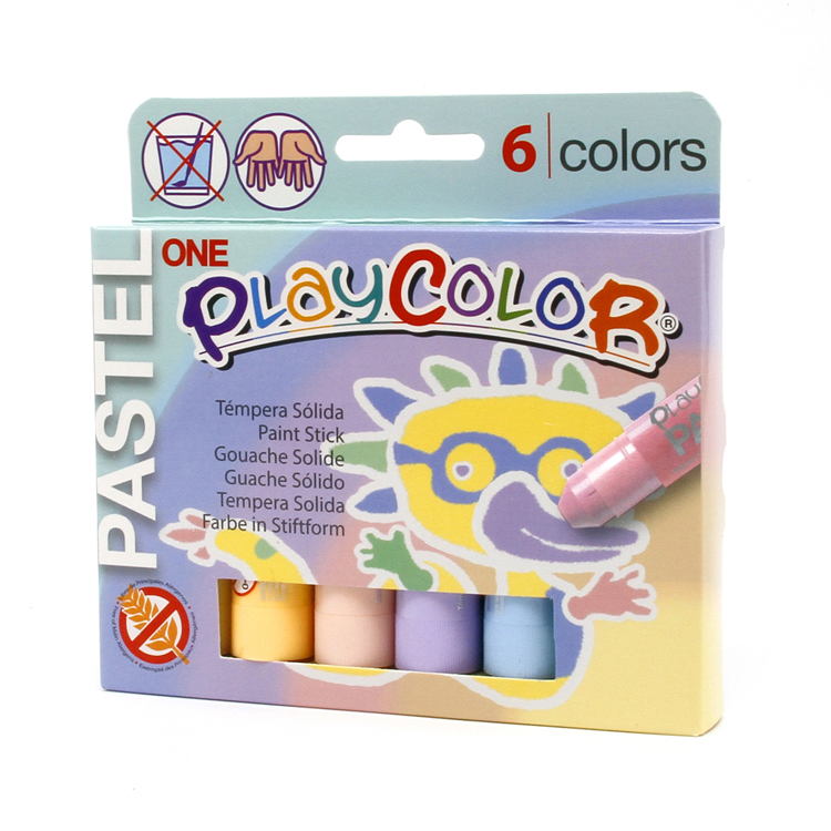 Playcolor Tempera Paint Sticks, Pastel Colours - 6 Pack image