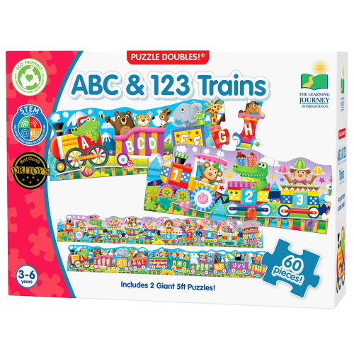 Giant ABC & 123 Trains Floor Puzzles - 60 pieces image