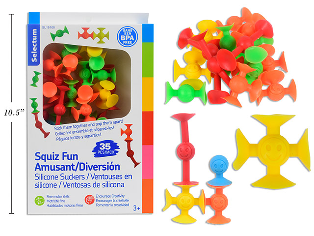 Selectum Squiz Fun Silicone Suction Toy Set - 35 Pieces image