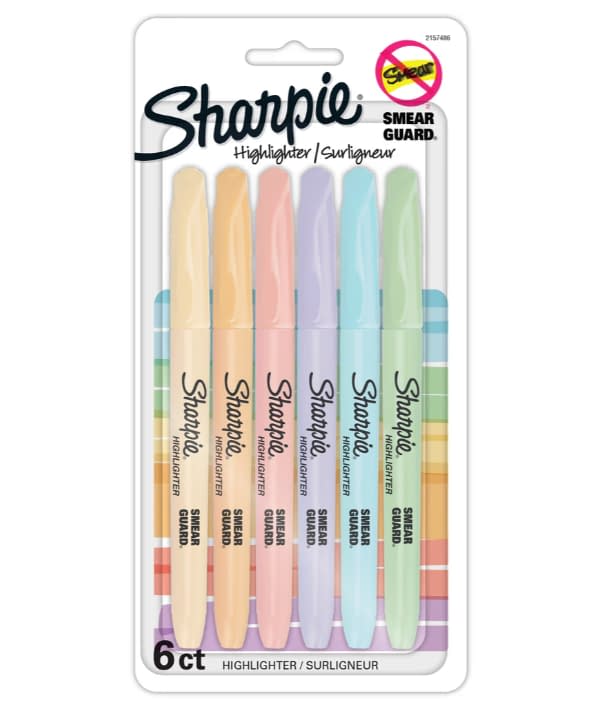 Sharpie Pocket Highlighters (Pastel Colours) - 6 Pack image