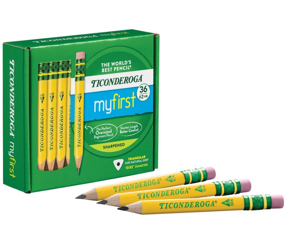 Dixon Ticonderoga My First Short Tri-Write HB #2 Pencils (with erasers) - 36 pack image
