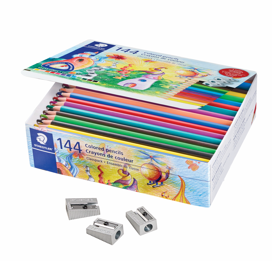 Staedtler Triangular Coloured Pencils (12 x 12 colours pre-sharpened) - 144 pack image