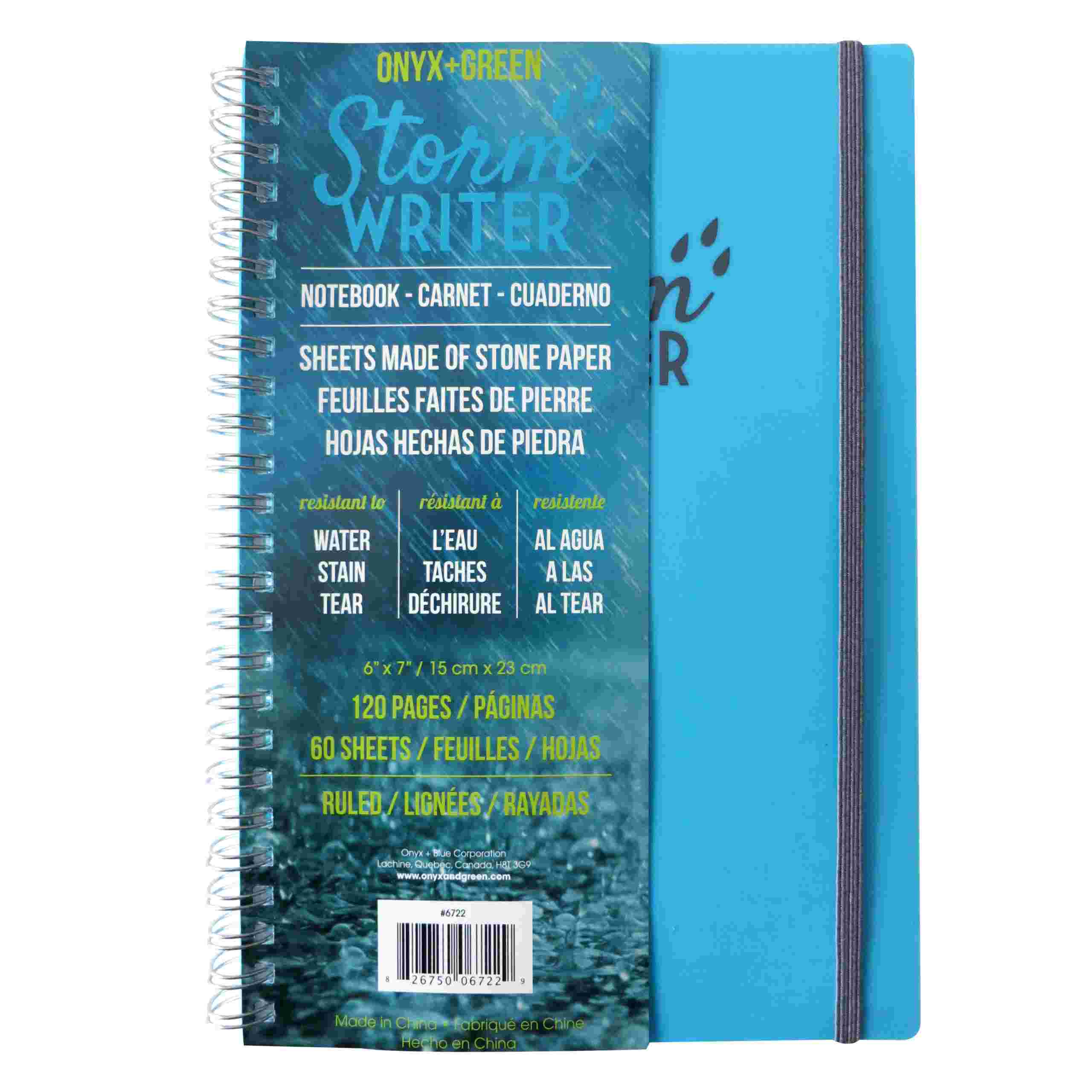 Storm Writer Waterproof Stone Paper Notebook w/ Side Coil (6