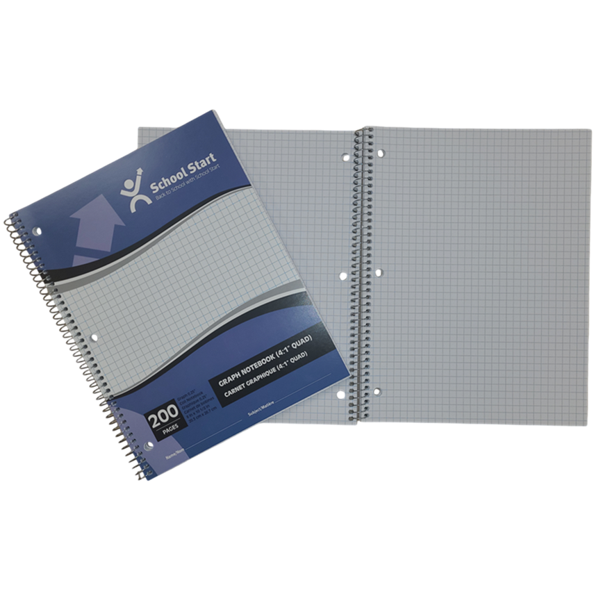School Start Coil 4:1 Quad Note Book (10 1/2