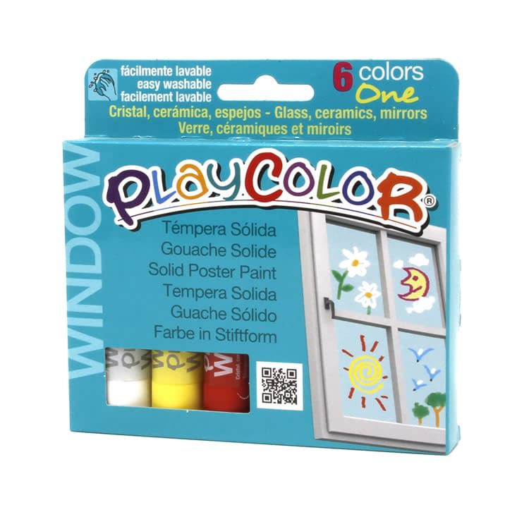 Playcolor Window Tempera Paint Sticks - 6 Pack image