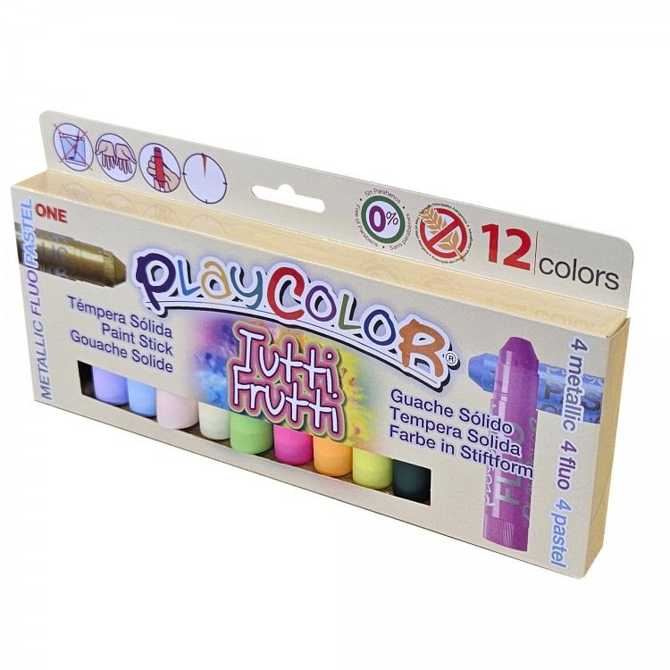 Playcolor Tempera Paint Sticks, Tutti Frutti Variety Mix - 12 Pack image
