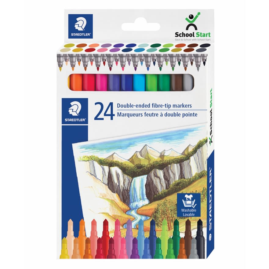 Staedtler Double-Ended Fine/Super Tip Washable Markers - 24 Pack image