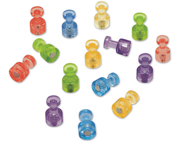 School Start Magnet Push Pins - 20 pack (Assorted Colours) image