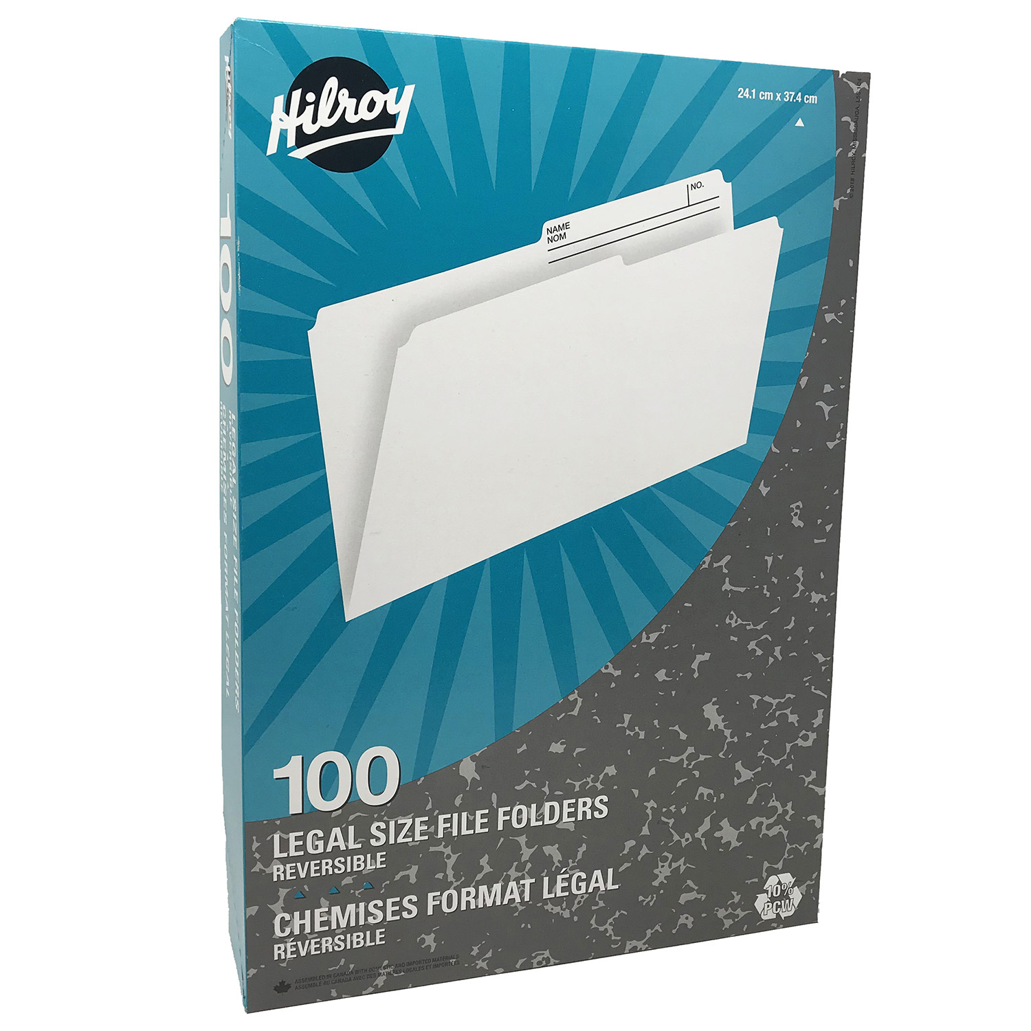 Hilroy File Folder Legal (1/2 Cut Tab) - Manila (100 pack) image
