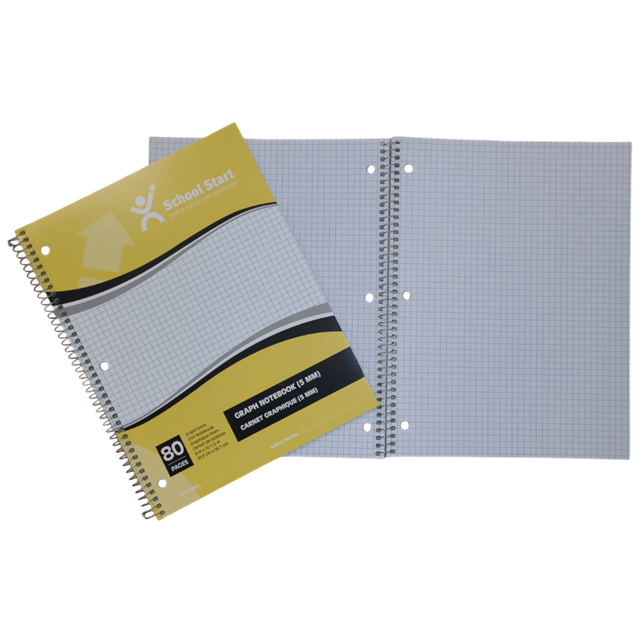 School Start Coil 5mm Quad Note book (10 1/2