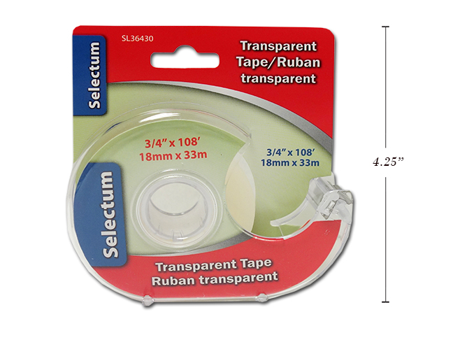 Selectum Transparent Tape w/ Dispenser (3/4