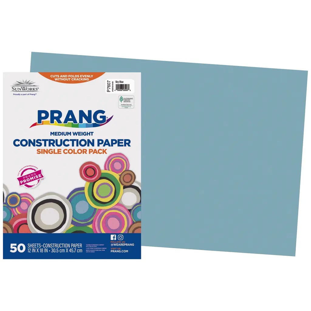 Prang Sky Blue Construction Paper (12