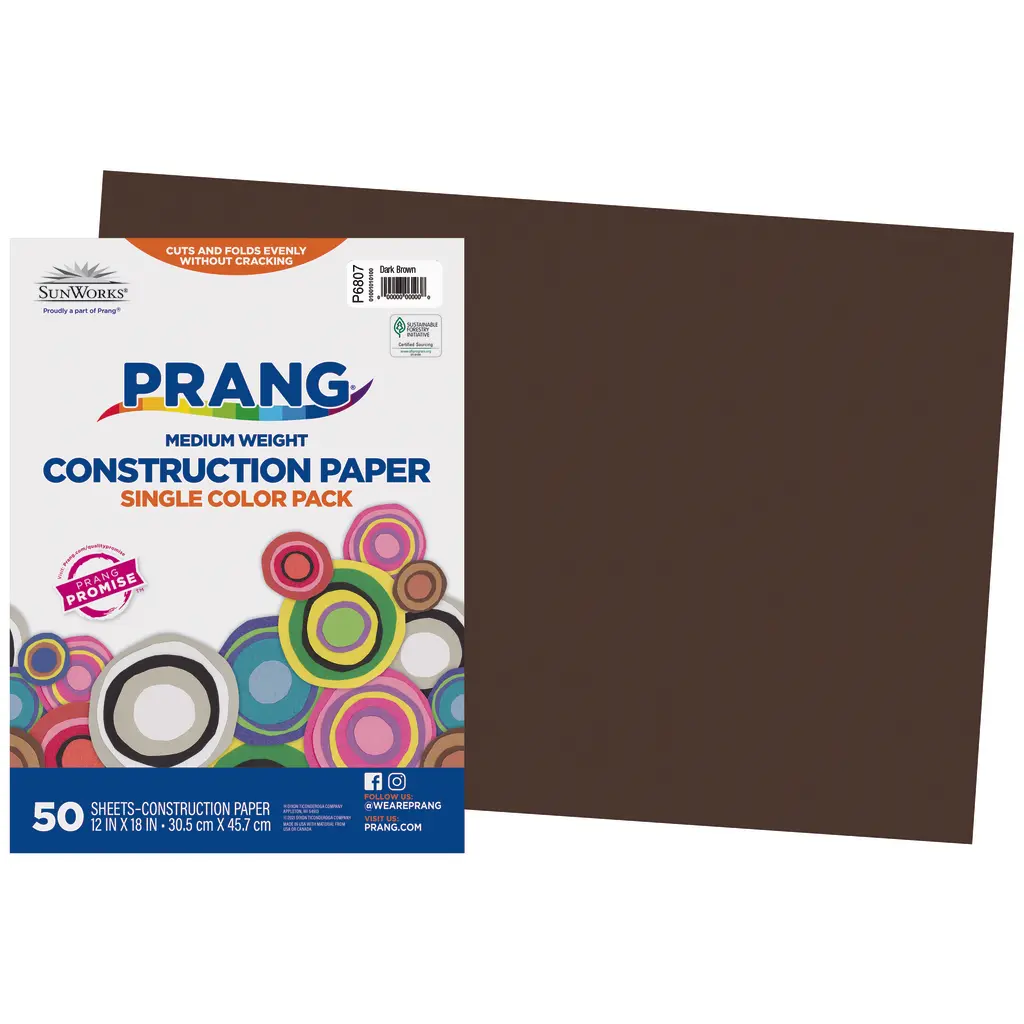Prang Dark Brown Construction Paper (12