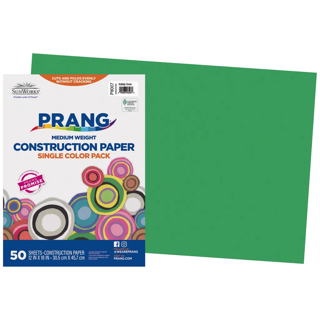Prang Holiday Green Construction Paper (12