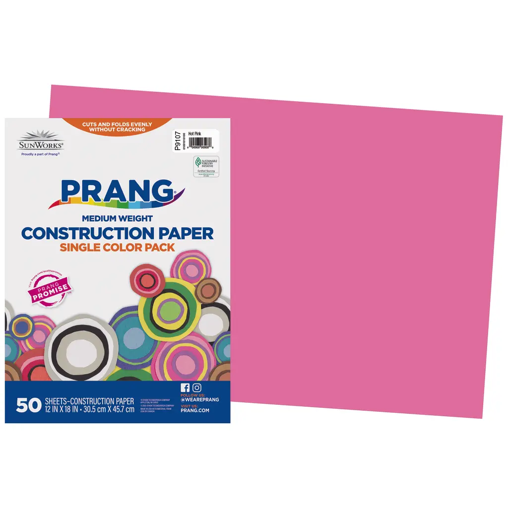 Prang Hot Pink Construction Paper (12