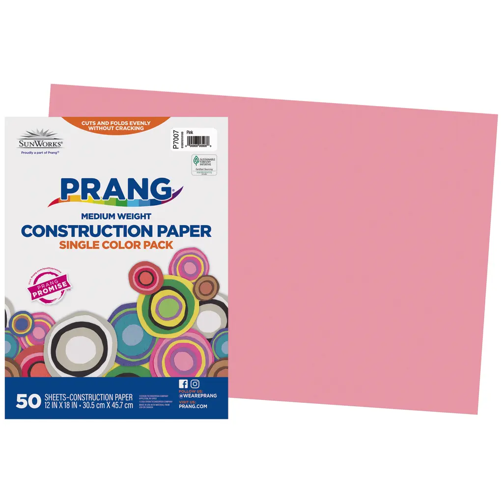 Prang Pink Construction Paper (12
