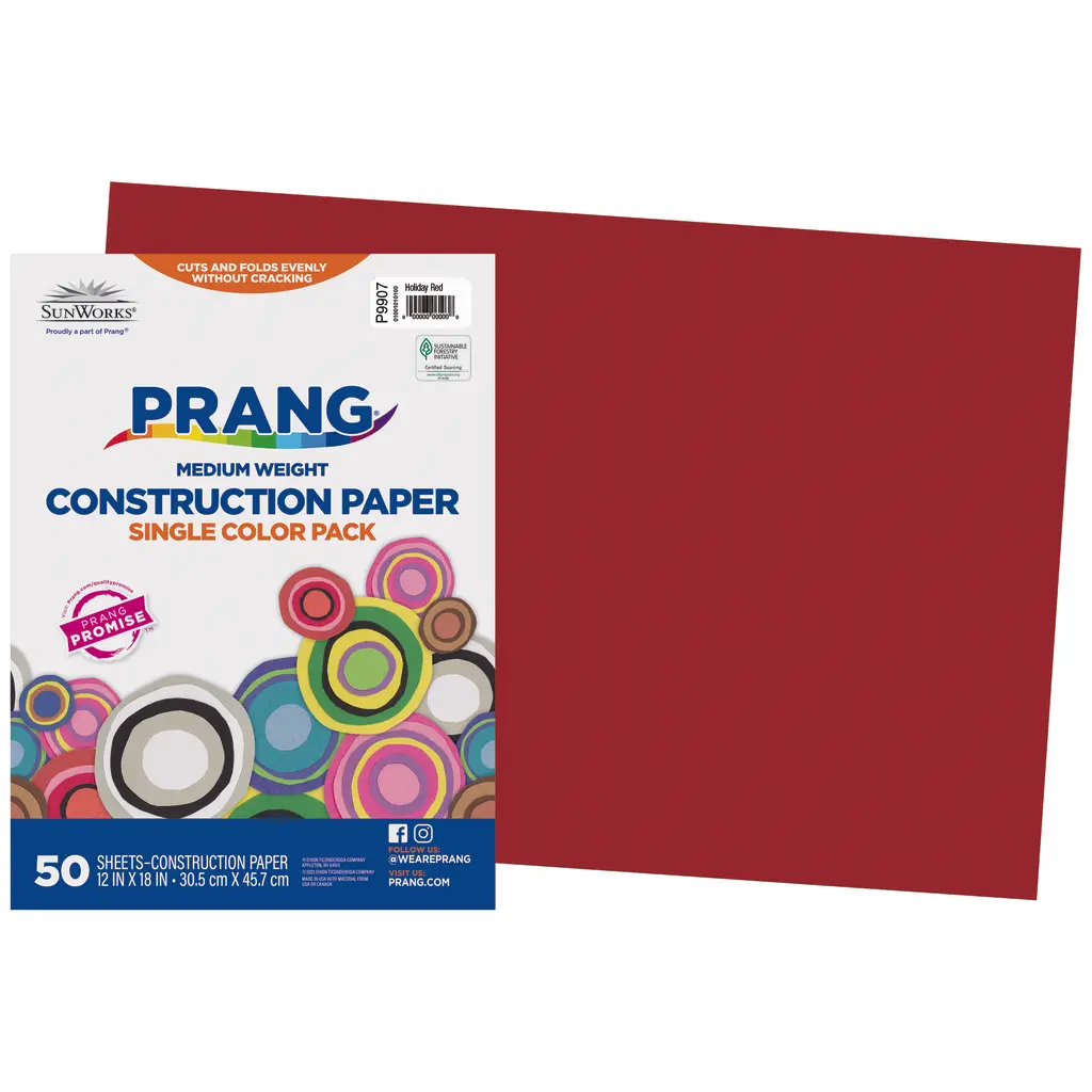 Prang Holiday Red Construction Paper (12